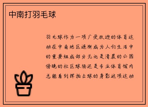 中南打羽毛球